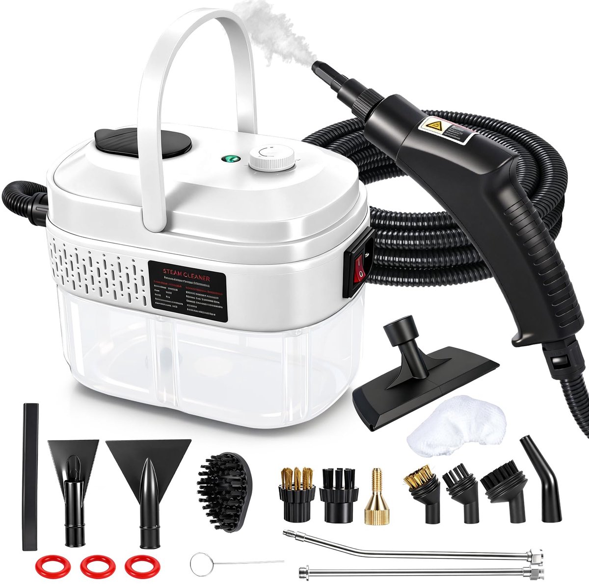 Fokelyi 14 in 1 Stoomreiniger 1400W - Handstomer - 3 bar - Tapijtreiniger - Vlekkenreiniger - Tapijtreiniger - 15s Opwarmtijd - 1400 ml - Wit