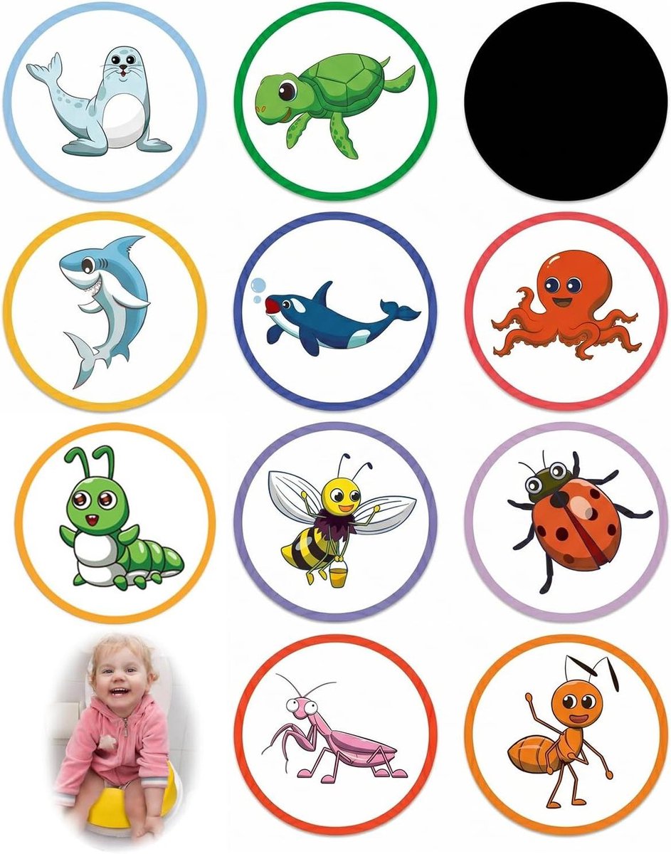 Zindelijkheid Stickers - Motiverende Stickers - Potjestraining Leren - Magisch Kleur Veranderend - 10 Stuks - Geurloos