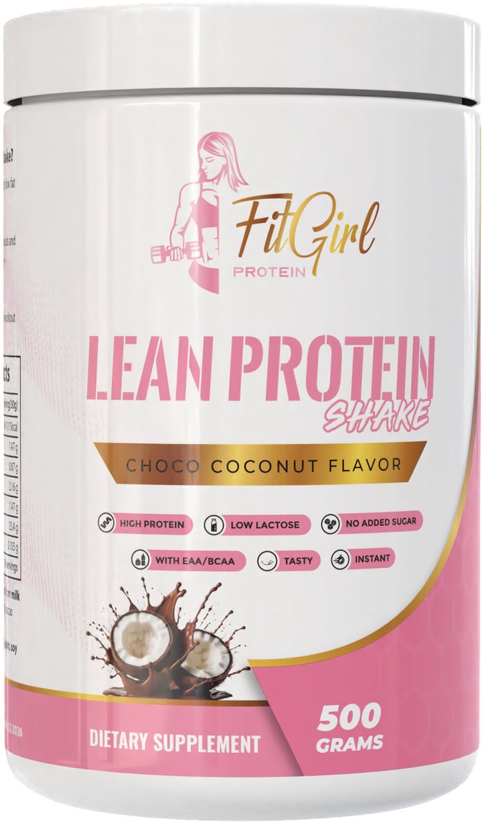 FitGirl Lean Protein Shake – Choco Coconut – 500g – Eiwitshake – 16 doseringen – Nutriworld