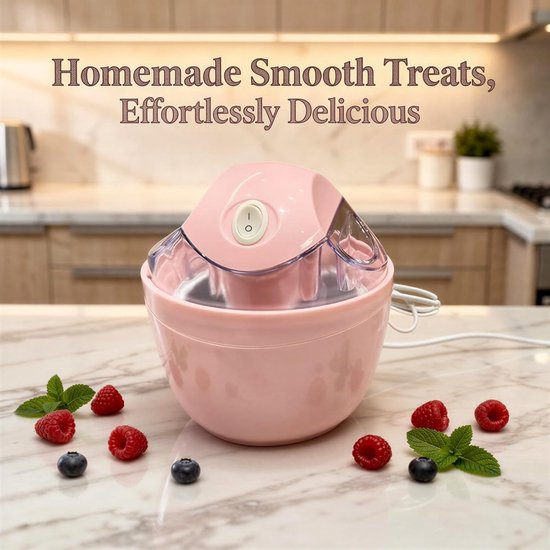 Automatische Ijsmachine - Dessertmaker Mini - Gezonde Desserts Maken - Volledig Geautomatiseerde Bediening - 500 ml Inhoud - Roze — afbeelding 3