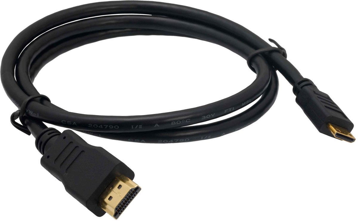 Allecto - Mini HDMI Kabel - Voor Camera's - 1.5m Hoogwaardige HDMI Verbinding - Flexibele lengte - Geschikt voor Panasonic Lumix - Ideaal voor vide...