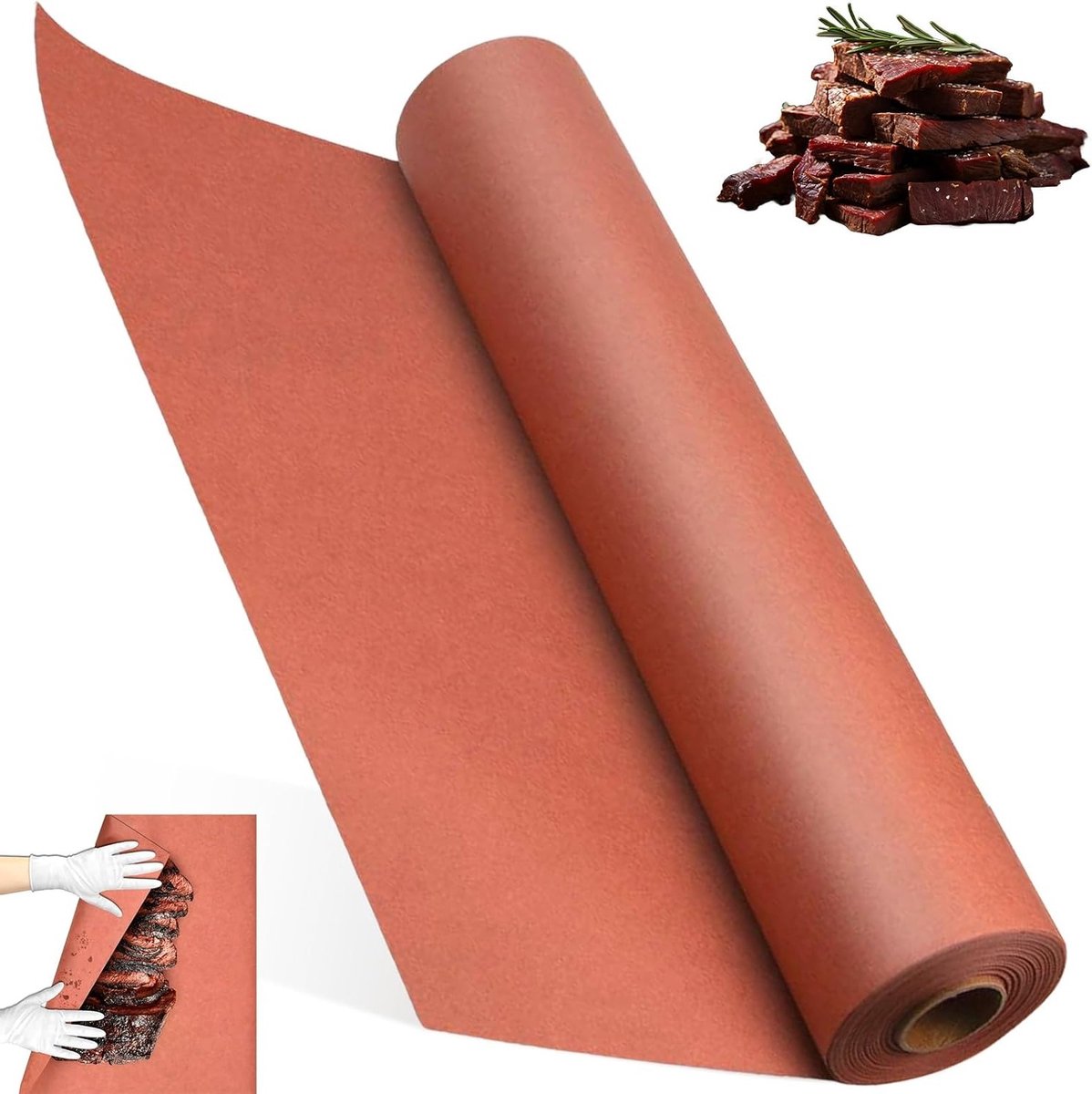 Roze Butcher Paper 40 cm x 30 m - Ongebleekt Kraftpapier voor Barbecue, Roken van Vlees en Groenten, Cadeauverpakking en Koken
