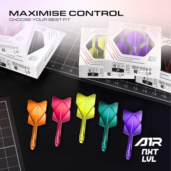 GOAT Air Green Clear NO6 - Multipack - Dart Flights & Shafts - 3 Sets - Medium, Inbetween & Short van Merkloos — afbeelding 3