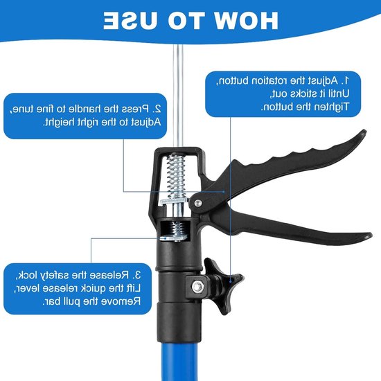 Verstelbare telescopische steunen voor plafondmontage, set van 2, 30-59 cm/50-115 cm, maximaal 40 kg, ideaal voor gipsplaten en stevige bevestiging — afbeelding 2