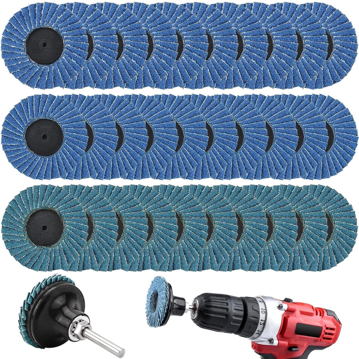 Waaierschijven - Schuurschijven Lamellen - Metaal Bewerken - Zirkonium Materiaal - 50 mm 30 Stuks - Blauw