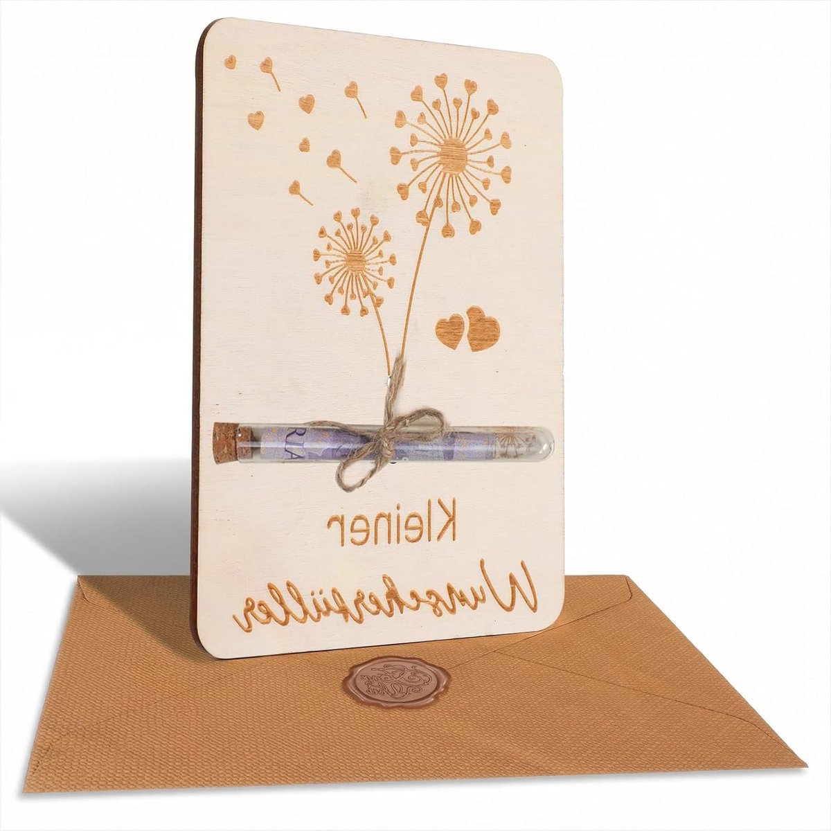 Geldgeschenken voor elke gelegenheid, creatief houten cadeau met wenskaart en enveloppen, perfect voor bruiloft, verjaardag en kerstfeest