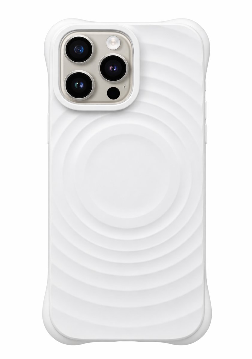 Seltrix® - Ripple telefoonhoesje - iPhone 15 Pro - Hoogwaardige kwaliteit - Geschikt voor MagSafe - Wavy phone case - iPhone hoesje shockproof - Wit