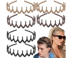 6 stuks Zig-Zag haarbanden – plastic golvende haarband met kamtanden, accessoires voor vrouwen, mannen en meisjes