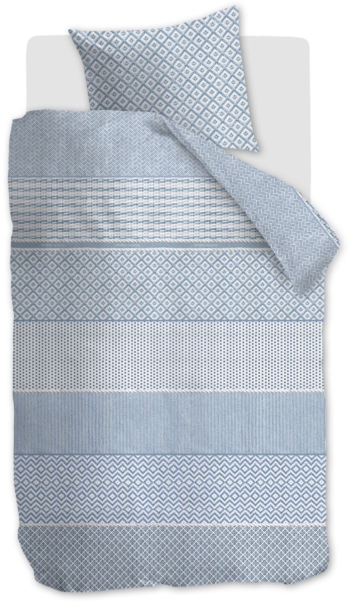 Rivièra Maison Francesco dekbedovertrek - Eenpersoons - 140 x 200/220 cm - Blauw