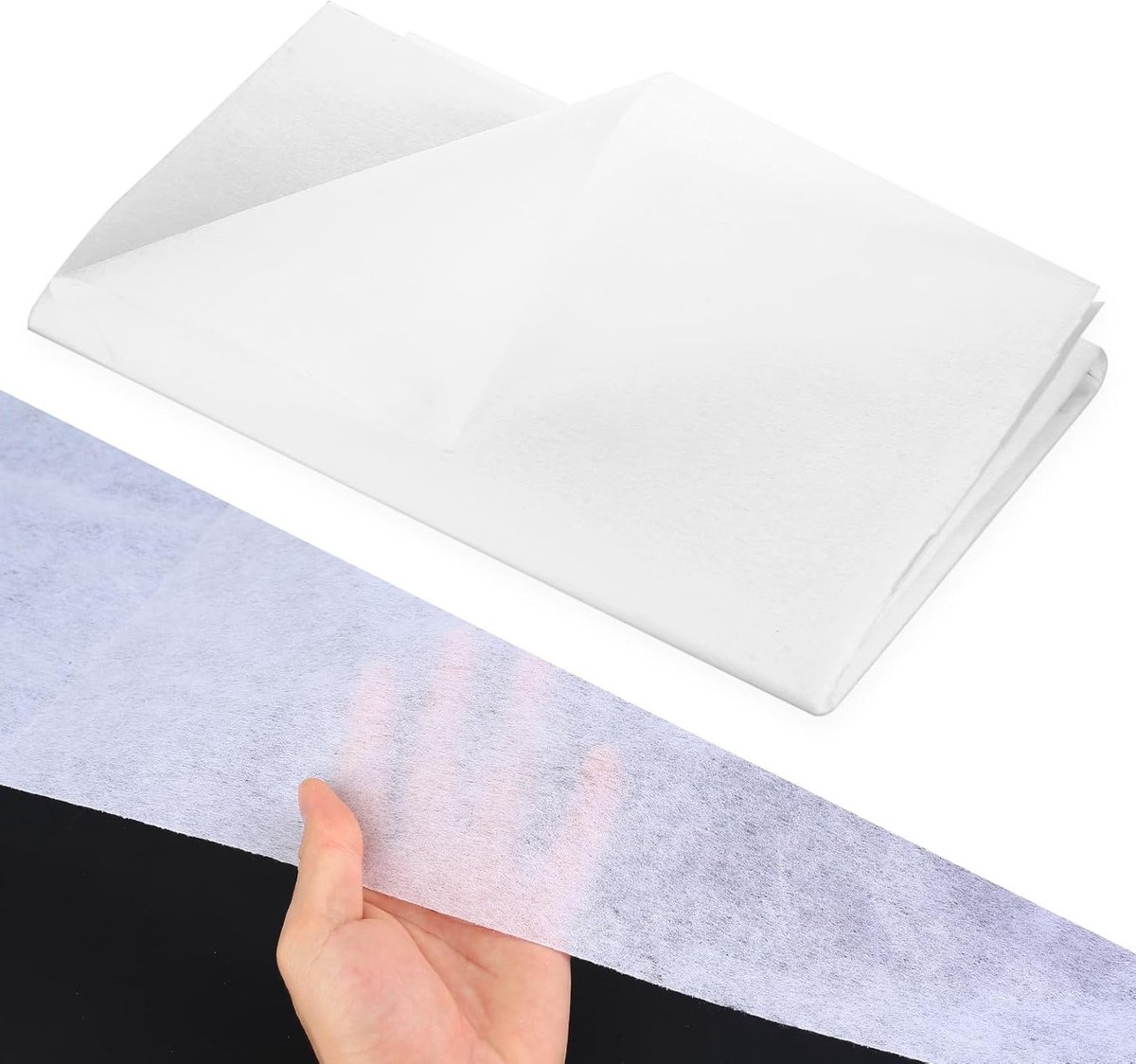 2 Stuks 100 x 200 cm Strijk Nonwoven Stof voor Versteviging, 50gsm Niet-geweven Stof voor DIY en Naai Projecten, Perfect voor Creatieve Klussen en Handwerken (Wit)