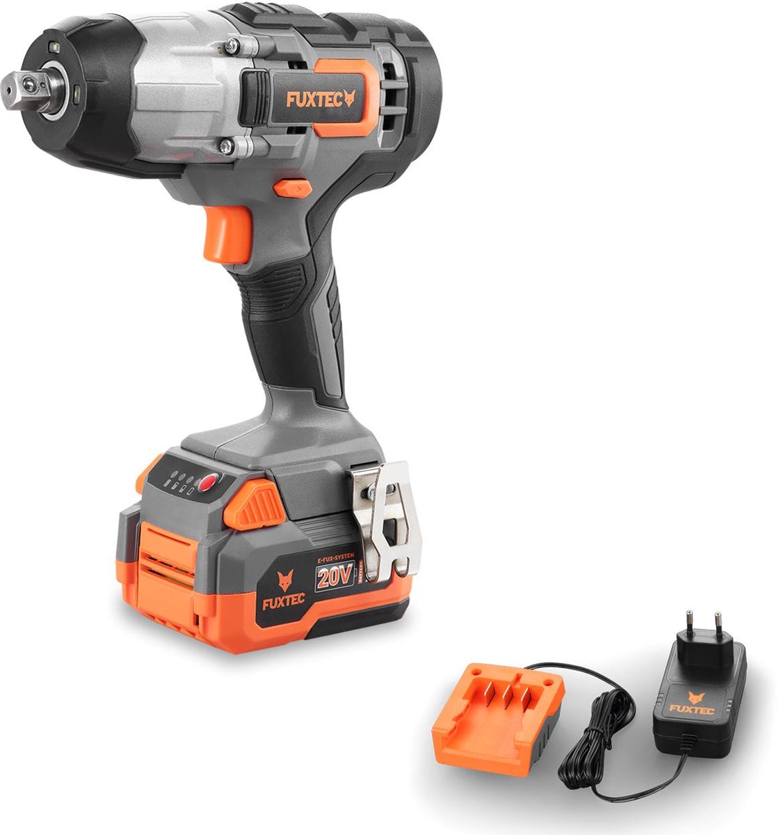 FUXTEC - 20V accu slagschroevendraaier - FX-E1IW20 SET - Koppel 300Nm - met 1 x 4Ah accu, 1 x 1A lader