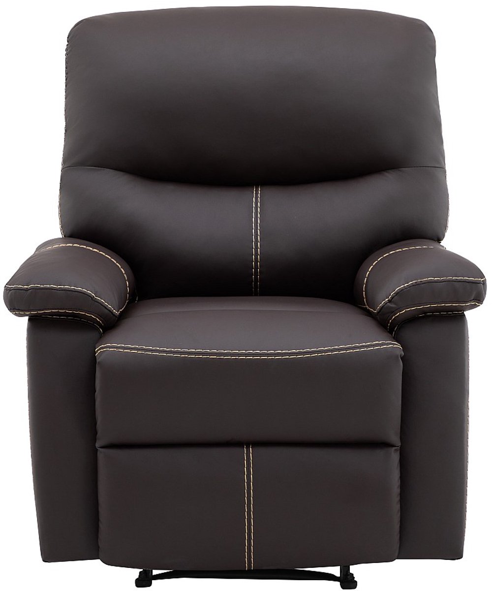 Vente-unique Fauteuil van bruine kunstleer CANBY