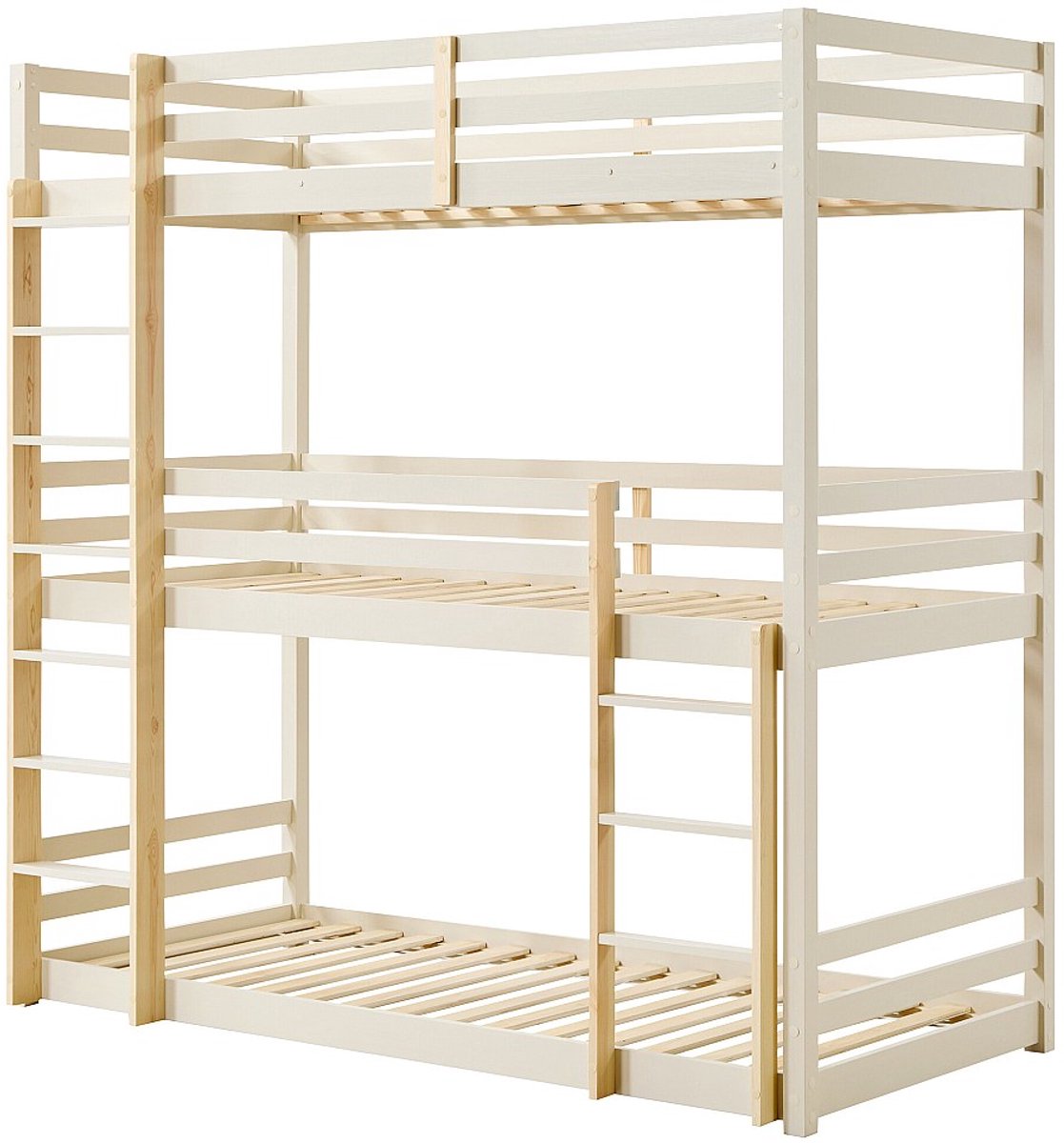Vente-unique Stapelbed hout beige 90 x 200 cm