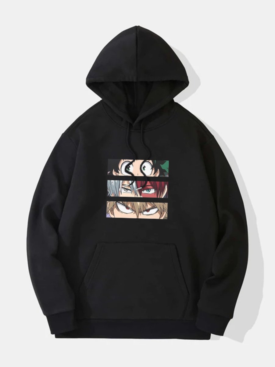 Heren Hoodie met capuchon – Grafische Print – Casual Sweater – – 3XL Zwart