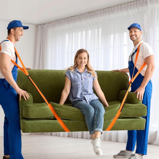 Draaghulpmiddelen set voor 2 personen, verstelbare draagriemen met schuimvest en antisliparmsteunen voor het verhuizen van meubels en apparaten, ideaal voor zware lasten en efficiënt verhuizen — afbeelding 4