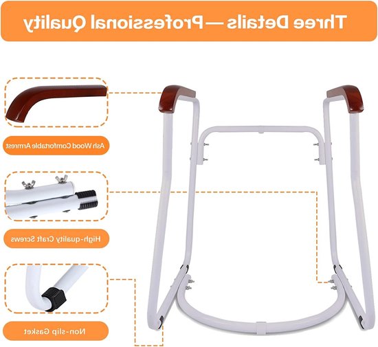Veilig Toiletframe met Antislip, Ondersteuning voor Ouderen en Personen met Beperkingen, Ideaal voor Thuisgebruik — afbeelding 3