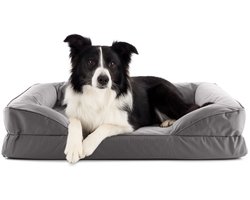 Lumaland orthopedisch hondenbed voor binnen en buiten | ergonomische hondensofa 90x65 cm – ideaal voor middelgrote honden | antislipbodem | vulling en hoes wasbaar | waterdichte hondenmand