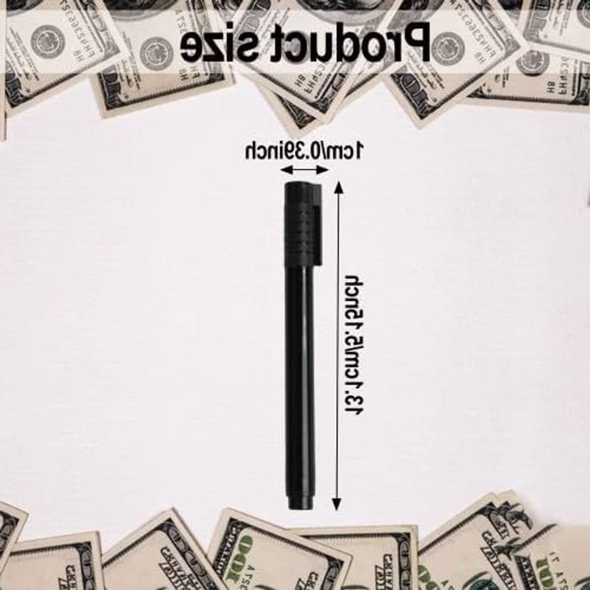 5 Zwarte Biljetdetectiepennen, Valsgeld Detector, Bankbiljet Tester voor Euro, Dollar en Pond