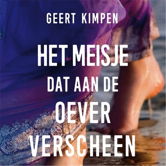 GEERT KIMpen: HET MEISJE DAT AAN DE OEVER VERSCHEEN. Paarse stof met zilverdraad, blote voeten in het water.