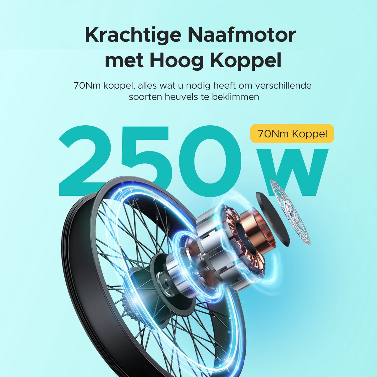 ENGWE E26 ST Elektrische fiets 26 inch Elektrische Fatbike 250W 70Nm 48V 16Ah 140 km Actieradius Shimano 7V Schijfremmen Aluminium E-bike 25 km/u Stad Offroad Sneeuw Strand Berg, Zwart – foto 8
