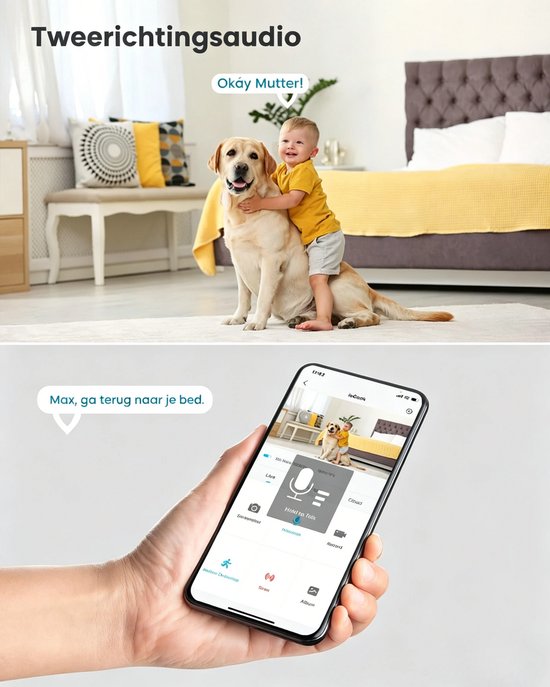 ieGeek Bewakingscamera voor Binnen met Accu - Bewakingscamera voor Binnen - Wifi-IP-Camera - Draadloze Bewakingscamera met Nachtzicht - PIR-Bewegingsdetectie - Tweeweg-Audio - Cloud/Geheugenkaart - mit 32G Karrt - 3Stuks van ieGeek — afbeelding 5