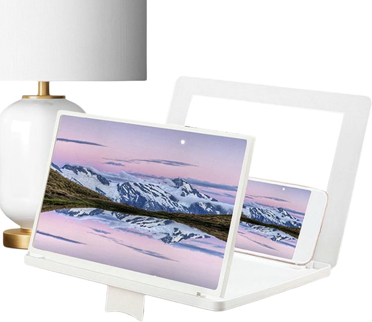 Telefoonscherm Vergroter - HD Projector - Film Kijken - Oogvriendelijk Scherm - 30 cm - Wit