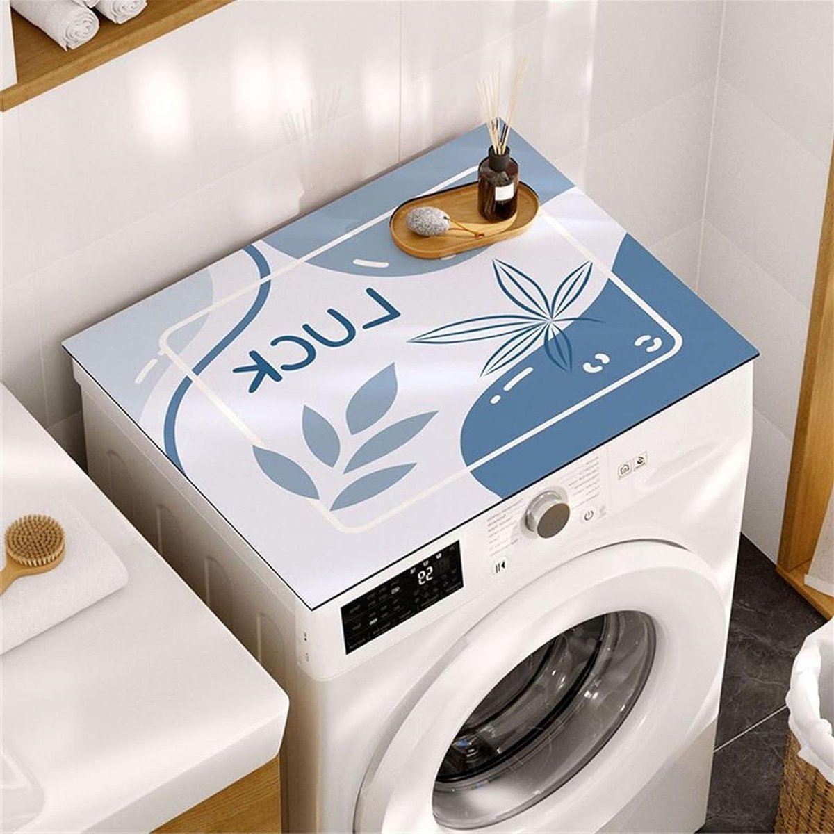 Wasmachine Droger Hoes Apparaat Beschermer Apparaten Beschermen Antislip Vochtabsorberend 65x90cm Bedrukt