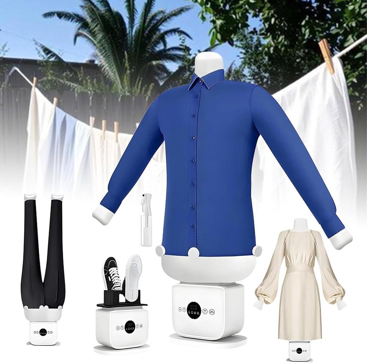 Automatisch Strijkijzer - Stoomstrijkapparaat Kleding - Snel Kleding Strijken - Handsfree Werking - 8 Minuten Klaar - One Color