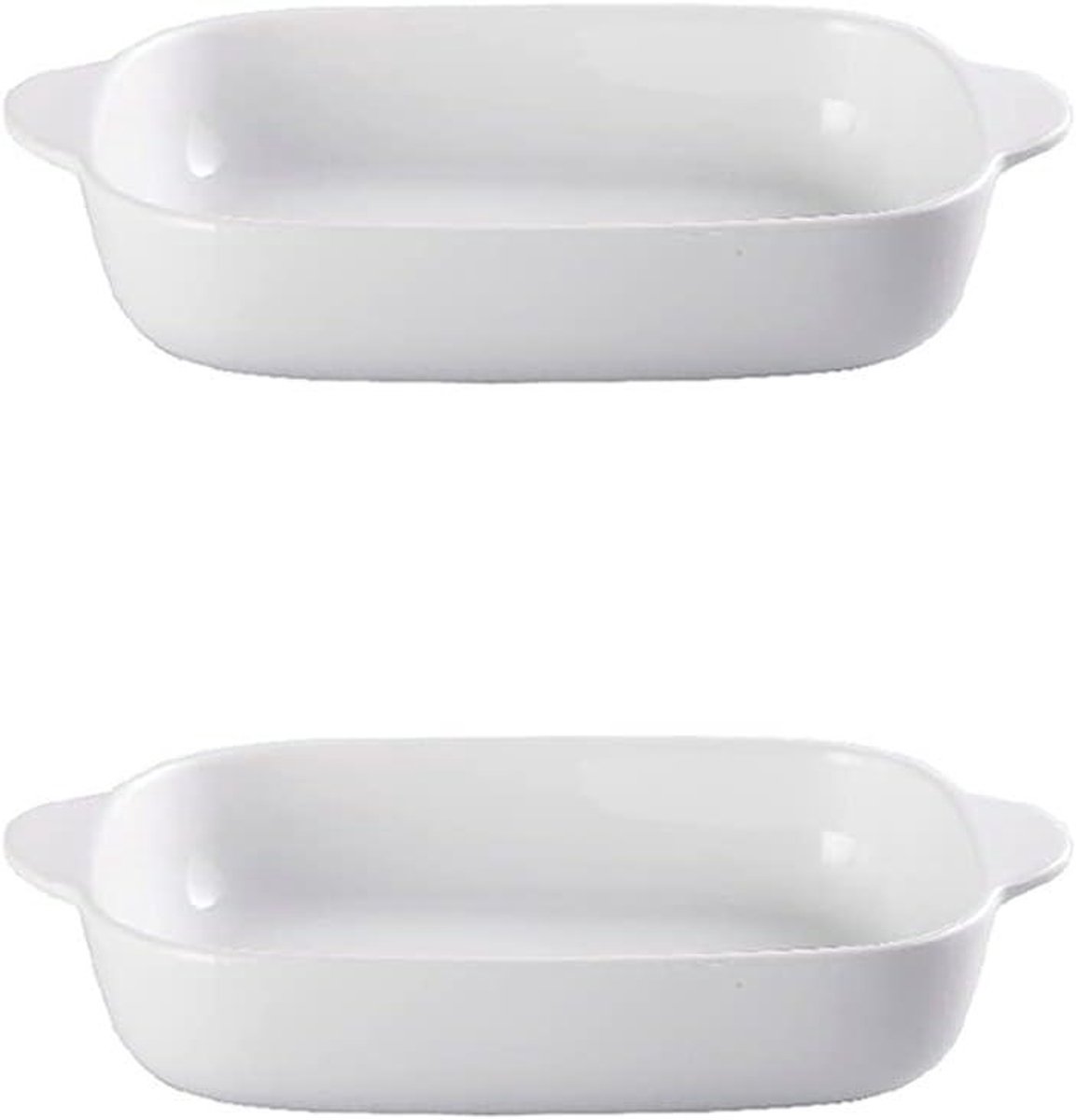 Bakplaat Set - Ovenschaal Porselein - Bakken en Braden - Set van Twee - 22 cm - Wit