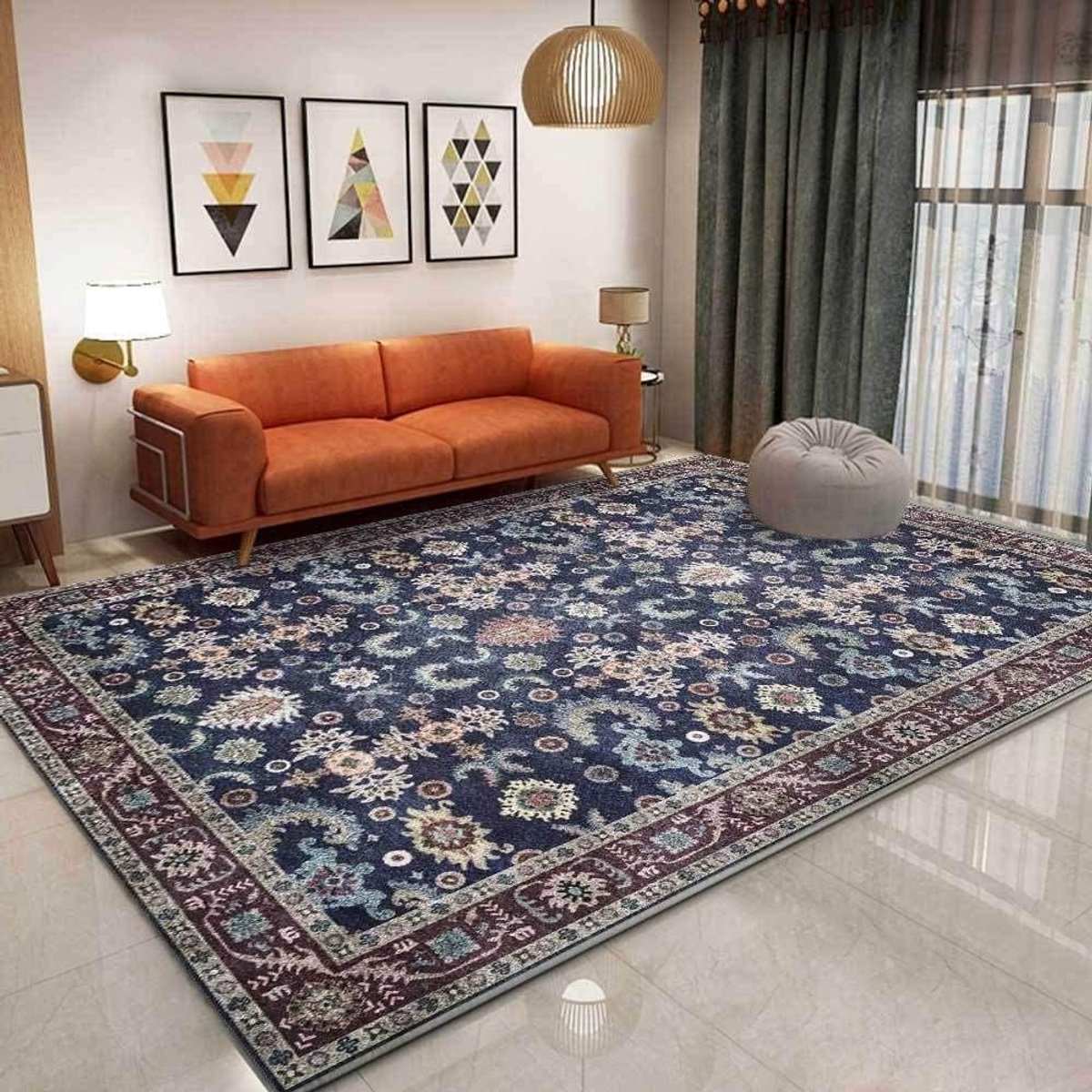 Vloerkleed Bloemen Stijl - Moderne Vloerbedekking - Woonkamer Decoratie - Vlekbestendig On