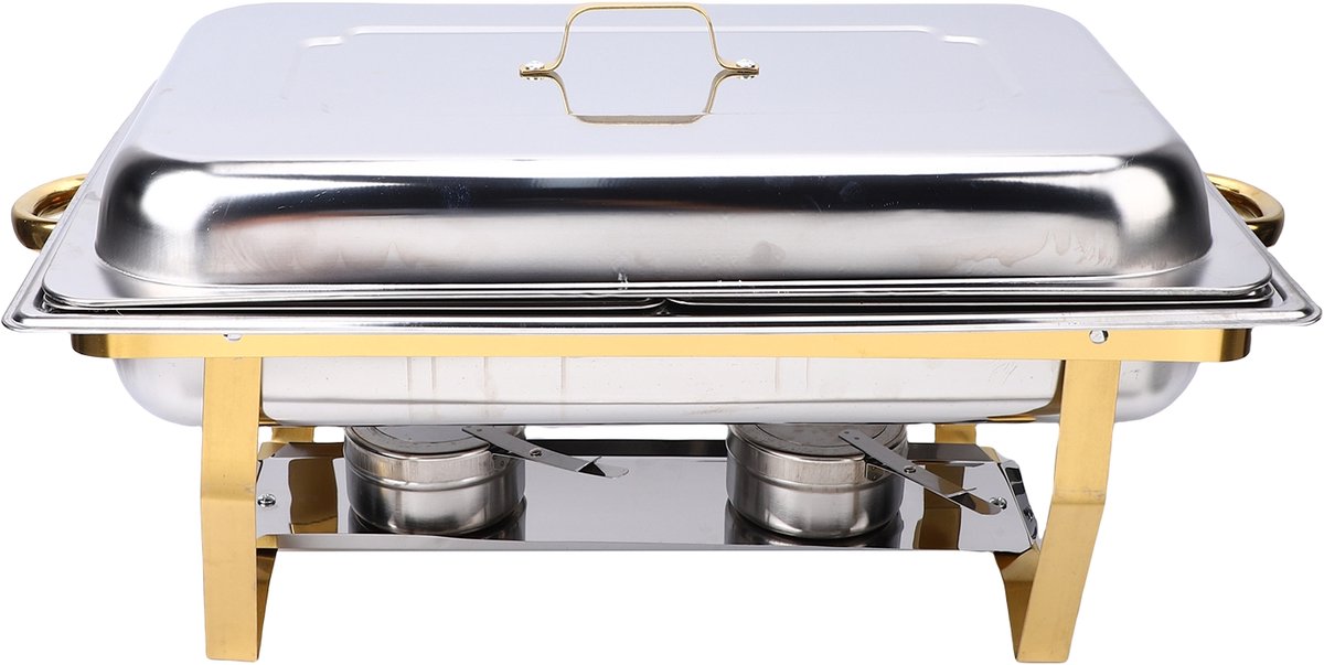 Dubbele RVS Chafing Dish – Warmhoudfunctie – Dubbel Vak – Food Grade RVS – Catering Buffet