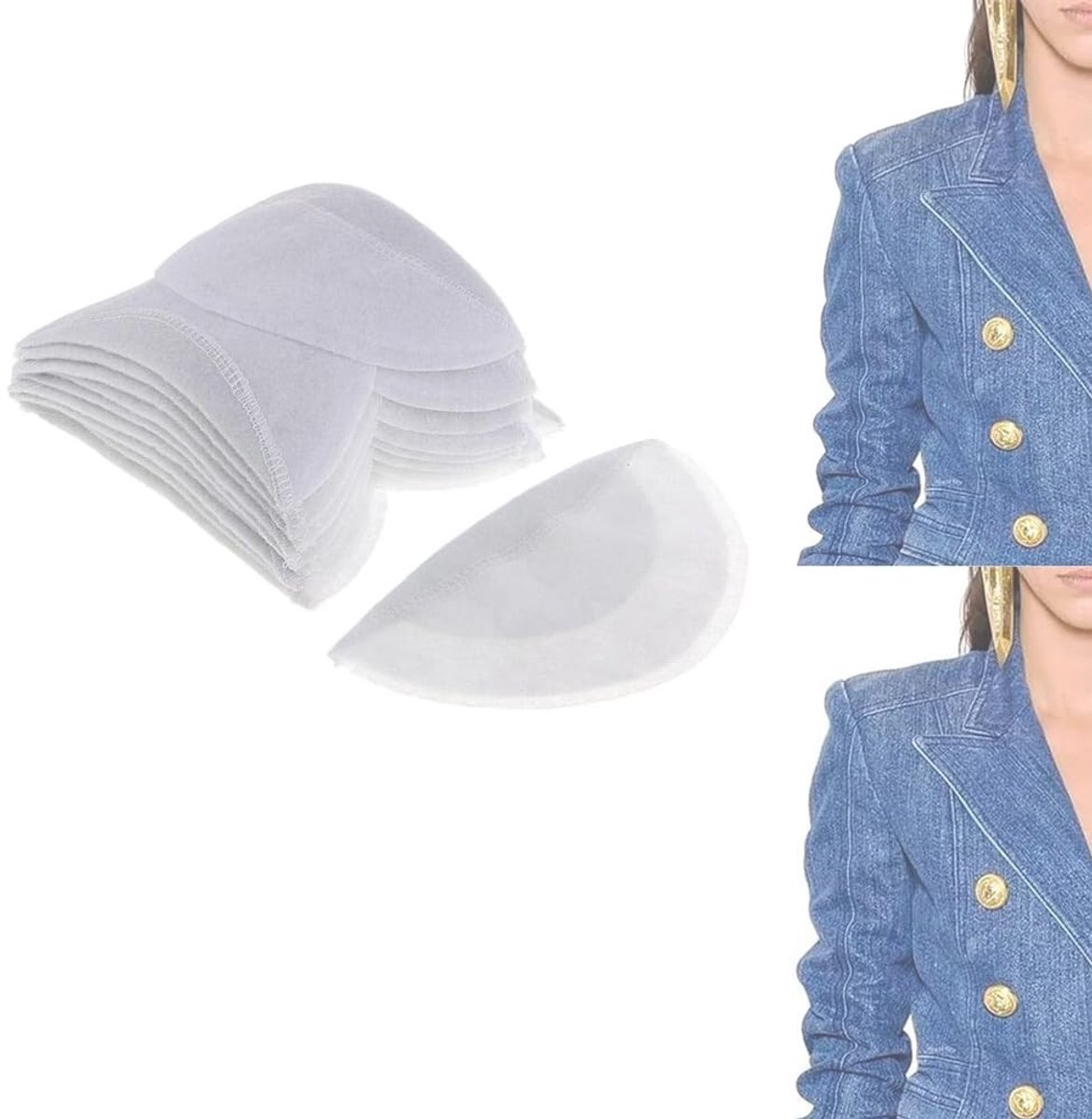 Dailygoods- Schouderpads 20 Stuks - Katoenen Schoudervullingen - Zelfklevende Schoudervullingen - Comfortabel - Vochtabsorberend - Luchtdoorlatend