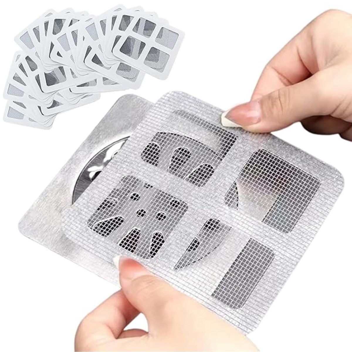 Dailygoods- Haarafvoersticker 10 x 10 cm - 30 Stuks - Wegwerp Doucheafvoer - Haarvanger - Vloerafvoerfilter - Effectieve Oplossing - Afvoerfilter