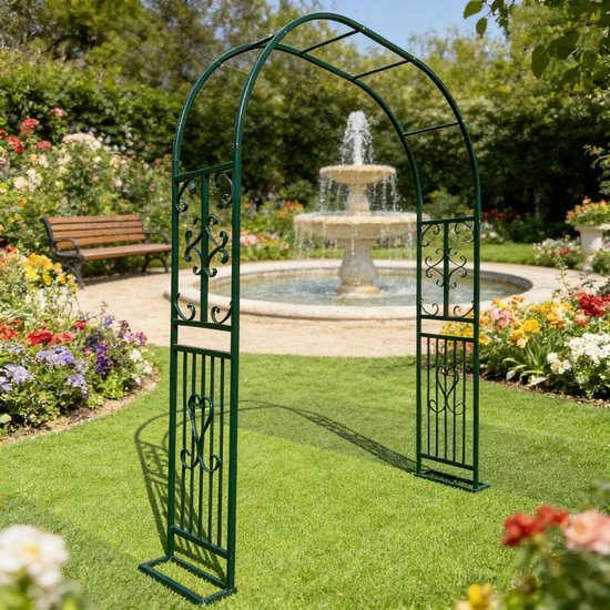 Tuinboog - Klimplantsteun - Planten Steunen - Gegalvaniseerd Staal - 140 x 40 x 230 cm - Zwart