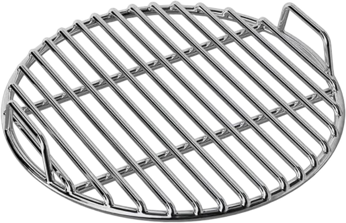 Grillrooster Rond - BBQ Rooster - Buiten Koken - Hittebestendig Handvat - 30 cm - Zilver