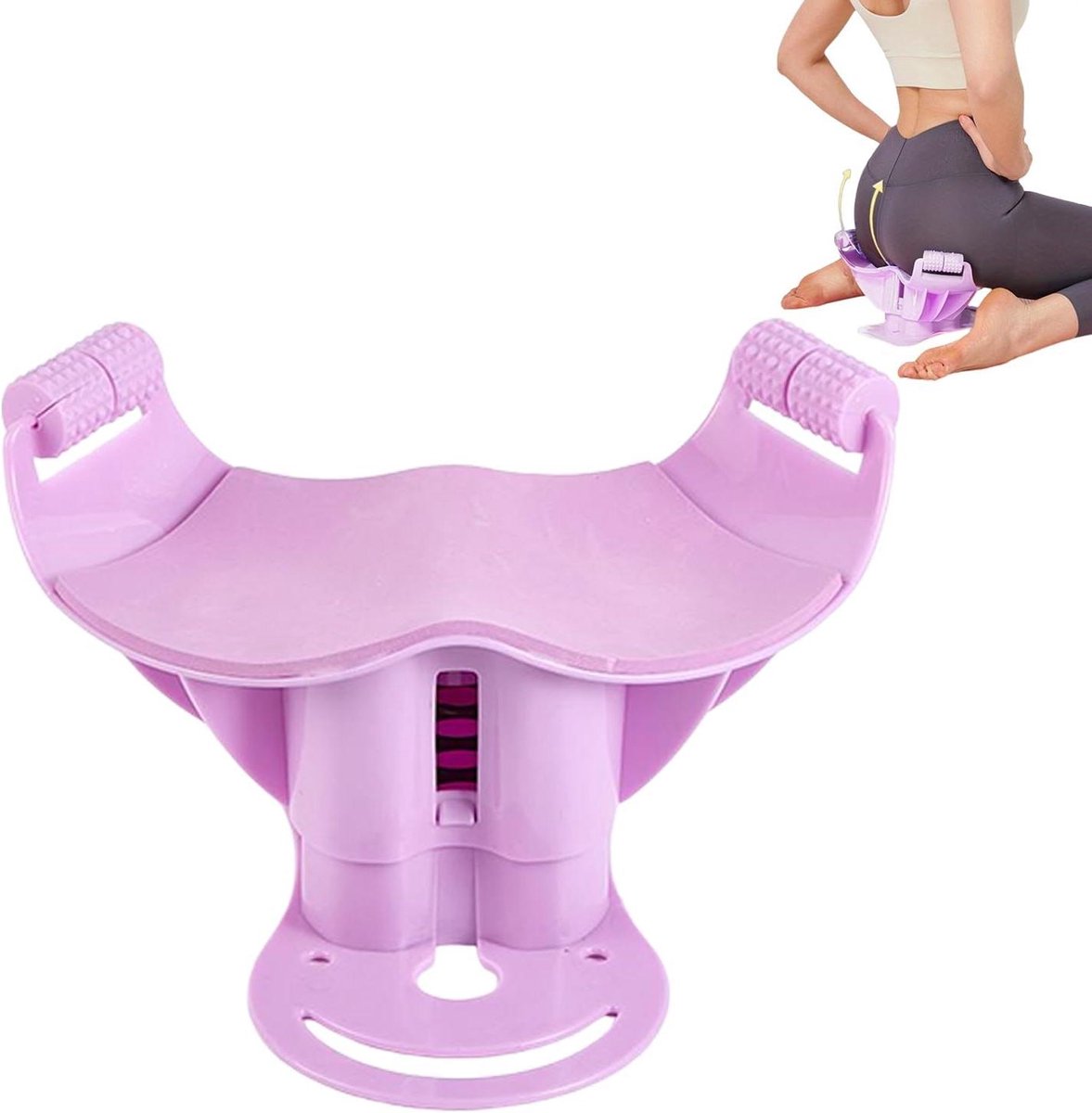 Billentrainingsapparaat - Zitlift fitness - Onderlichaam trainen - Verstelbare weerstand - 35x30x20 cm - Paars