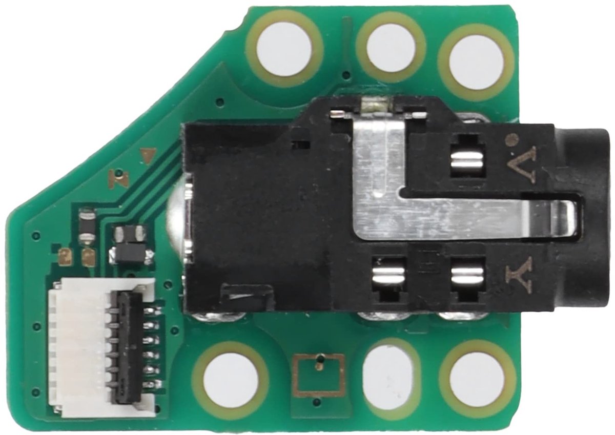 Dailygoods- Audio Jack Vervangingsplug - 3,5 mm Audio Aansluiting - Compatibel voor Lite HDH-001/HDH-HPMJ - Schakelaar - PCB Materiaal - Zwart/Blauw - Hoofdtelefoonplug