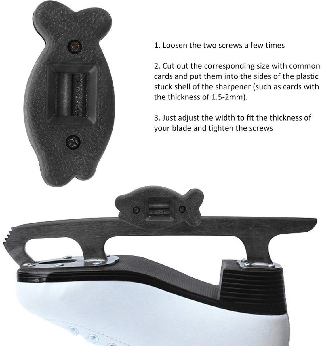 Dailygoods- Mesenslijper Lichtgewicht - Handmatig Schaatsen Slijper - Duurzaam Kunststof - Antislip - Slijpsteen Draaibaar - Voor Onderhoud Schaatsschoenen - Schaatsenslijper
