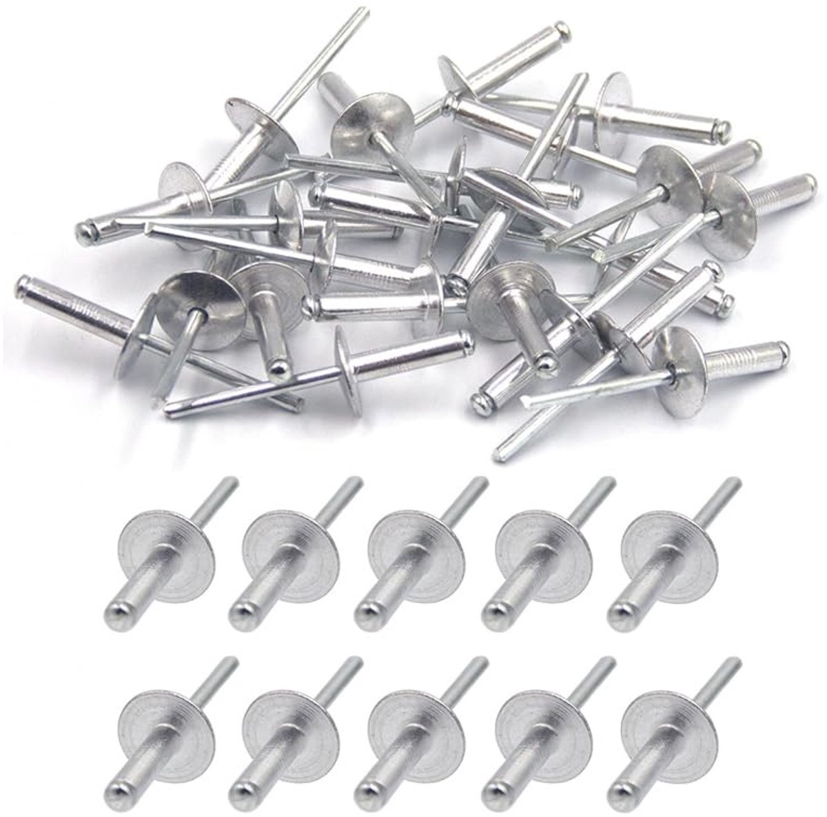 Dailygoods- Blindklinknagels 100 stuks - Aluminium Klinknagels - Metalen Bevestiging - Klinknageldoorn van Staal - Corrosiebestendig - Professioneel Gebruik - Popnagels