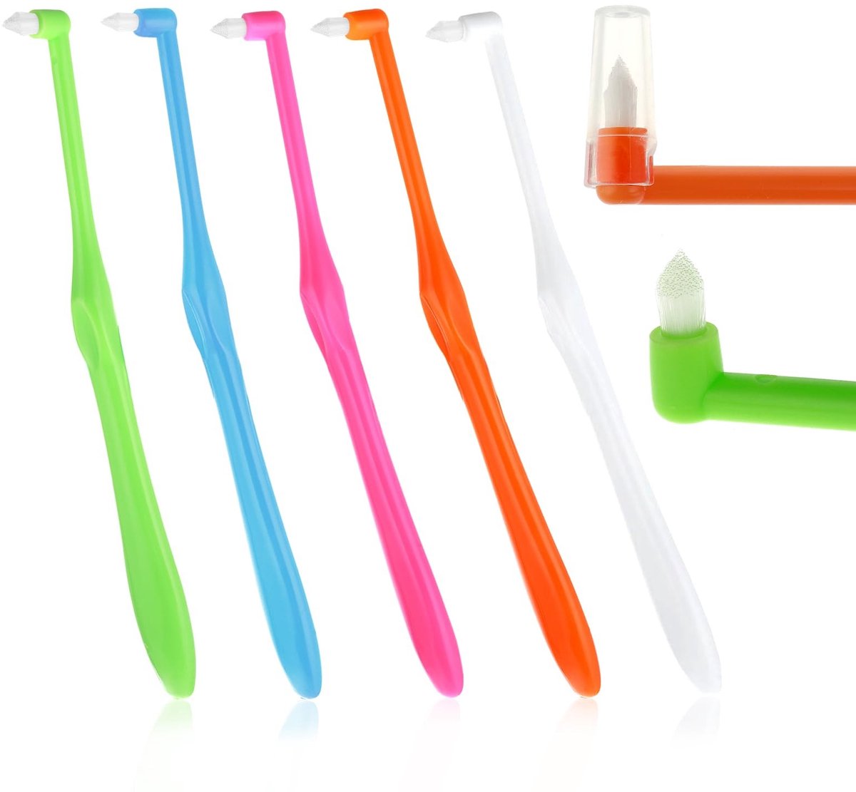 Dailygoods- Tandenborstel - 5 Stuks Getufte Tandenborstel - Interspace Tandenreiniger - Orthodontische Reiniging - Kunststof - 16 x 2 cm - Interdentale Borstel