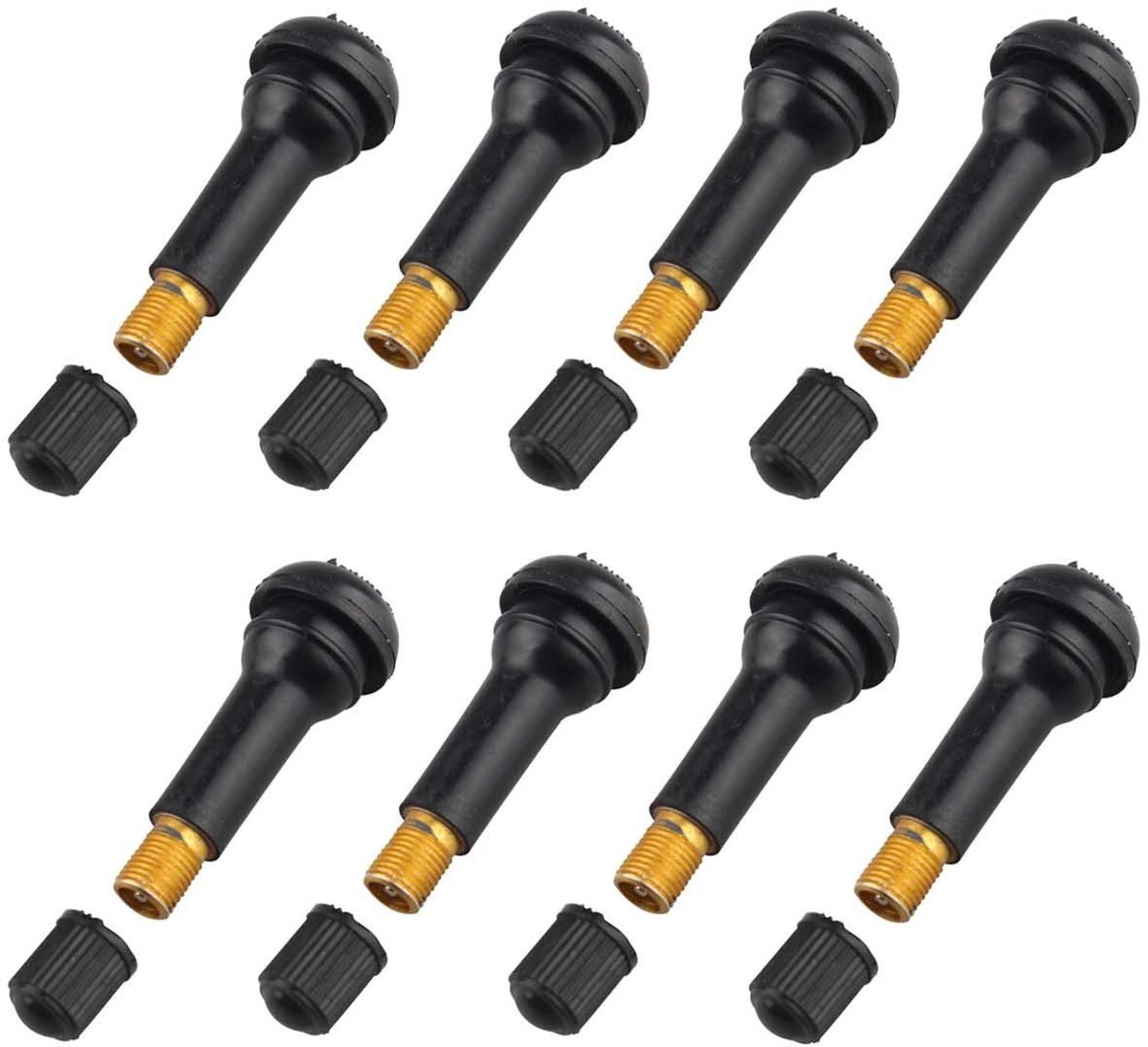 Dailygoods- Ventielen 8x TR414 - Kunststof/Rubber - 49 mm - Geschikt voor Auto/Motor/ATV - Maximale Werkdruk 4,5 bar - Duurzaam/Ozonbestendig - Bandventiel