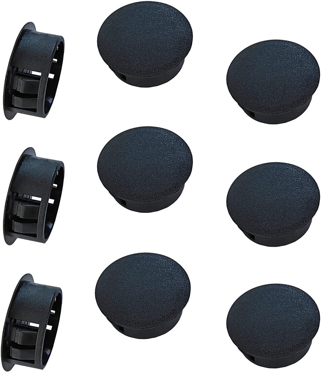 Dailygoods- Gatpluggen 10 Stuks - Ronde Plastic Stekker - Klikbare Vergrendelingsgat Cover - Kunststof Doppen - Voor Gaten 25mm - Hoogwaardig Nylon