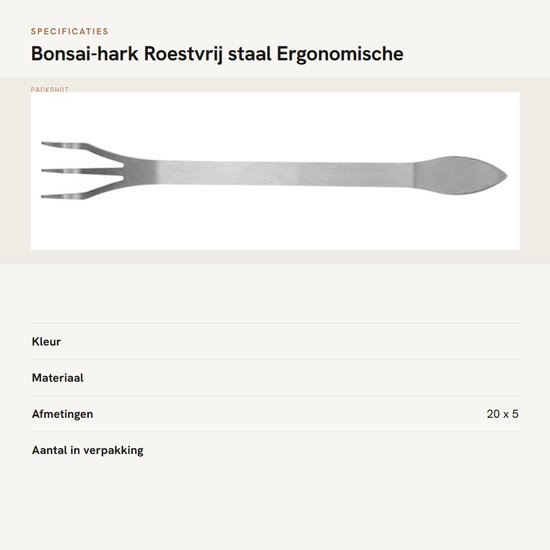 Byshayne- Bonsai-hark roestvrij staal - 3 tanden - ergonomische handgreep - tuingereedschap - onkruidverwijderaar - grond beluchten van byshayne — afbeelding 4