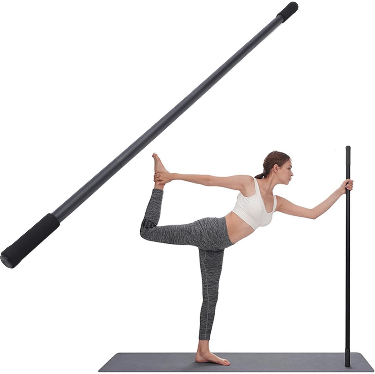 Dailygoods- Yoga Stick Hoogwaardige Staalconstructie - Antislip Houding Corrector - Verstelbare Stretch Stick - Verbeter Flexibiliteit - Ideaal voor Yoga