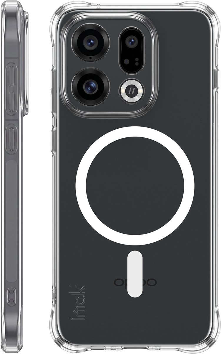 iMak, MagSafe Hoesje Geschikt Voor Oppo Find X9 Schokbestendige Bescherming met Versterkte Hoeken, Transparant
