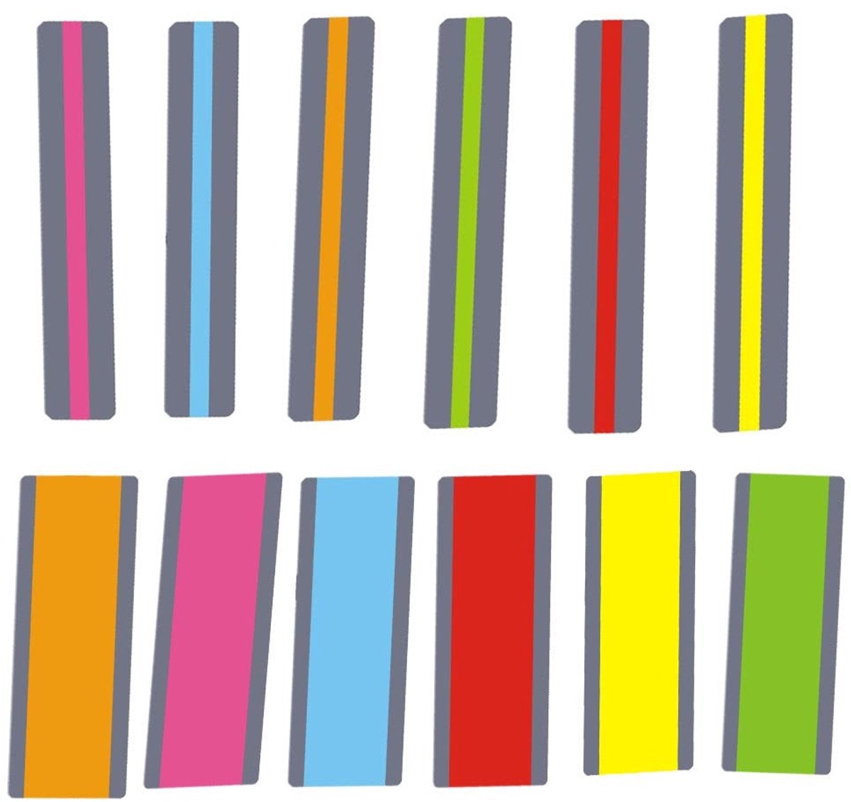 Dailygoods- Overlay Kleur 12 Stuks - Leesliniaal Dyslexie - Leeshulpmiddelen - Verminderen Visuele Stress - Hoogwaardige Kunststof - Groot/Standaar Formaat