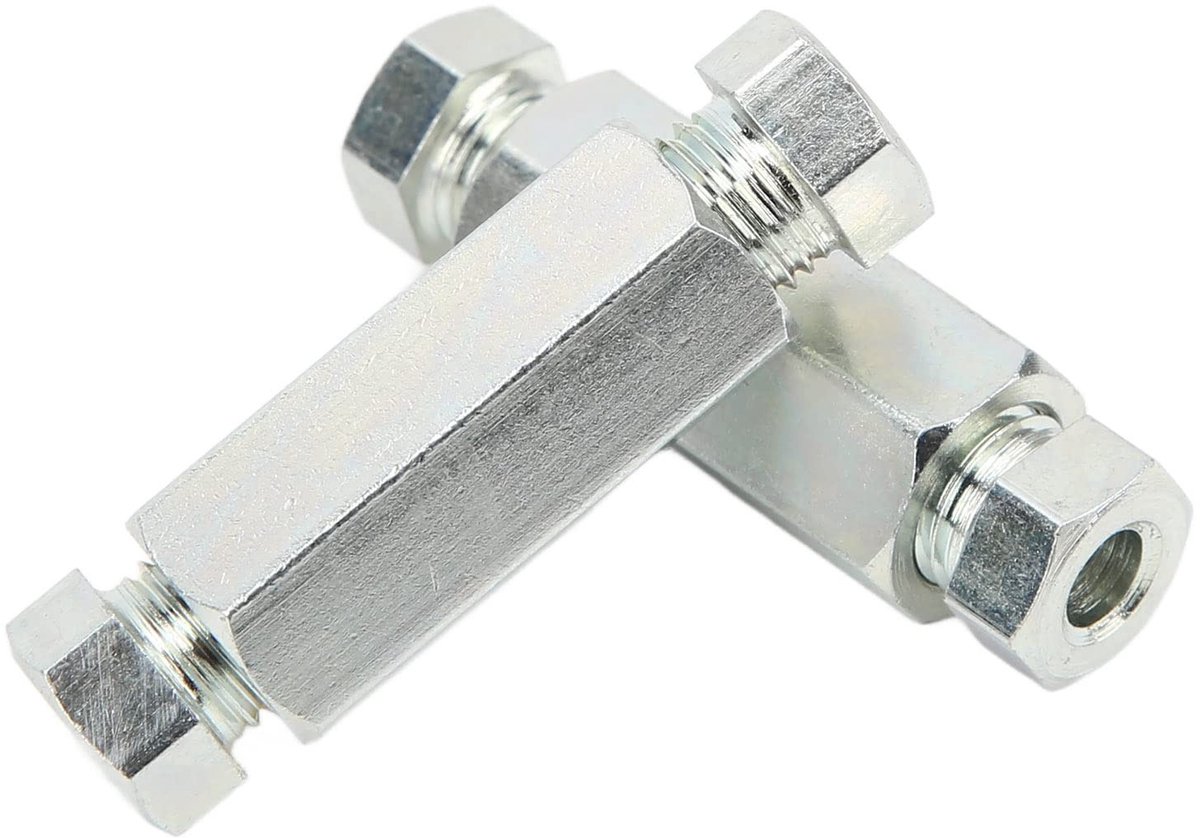 Dailygoods- Remleidingconnectoren 2 Stuks - Vervangingsconnectoren 3/8 Inch - Hoge Sterkte Metaal - Professionele Reparatieset - Duurzaam en Betrouwbaar - Geschikt voor UK Auto's - Remleidingfittingen