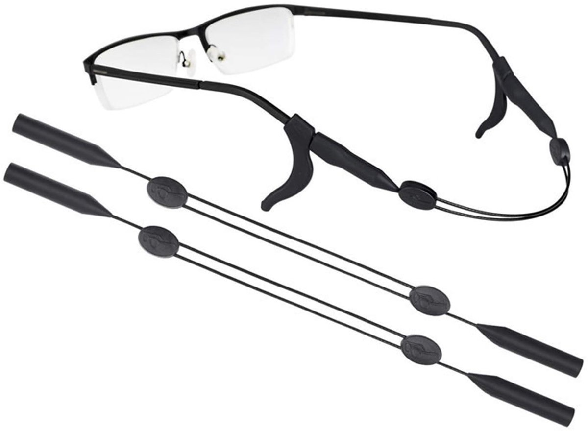 Dailygoods- Brillenkoord Verstelbaar - Antislip Hoofdband - Set van 2 - Siliconen - Waterdicht - Ideaal voor Sport en Vrije Tijd - Brillenband