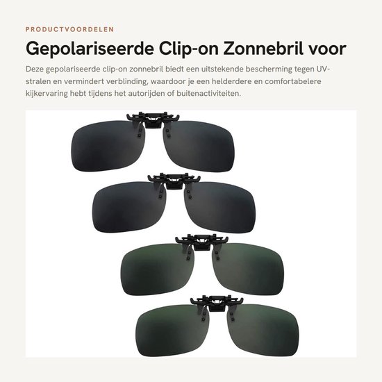 Dailygoods- Clip-on Zonnebril Gepolariseerd - Anti-verblinding - Uniseks - Voor Bijziendheid - UV-bescherming - Duurzaam Vouwmechanisme van Dailygoods — afbeelding 3