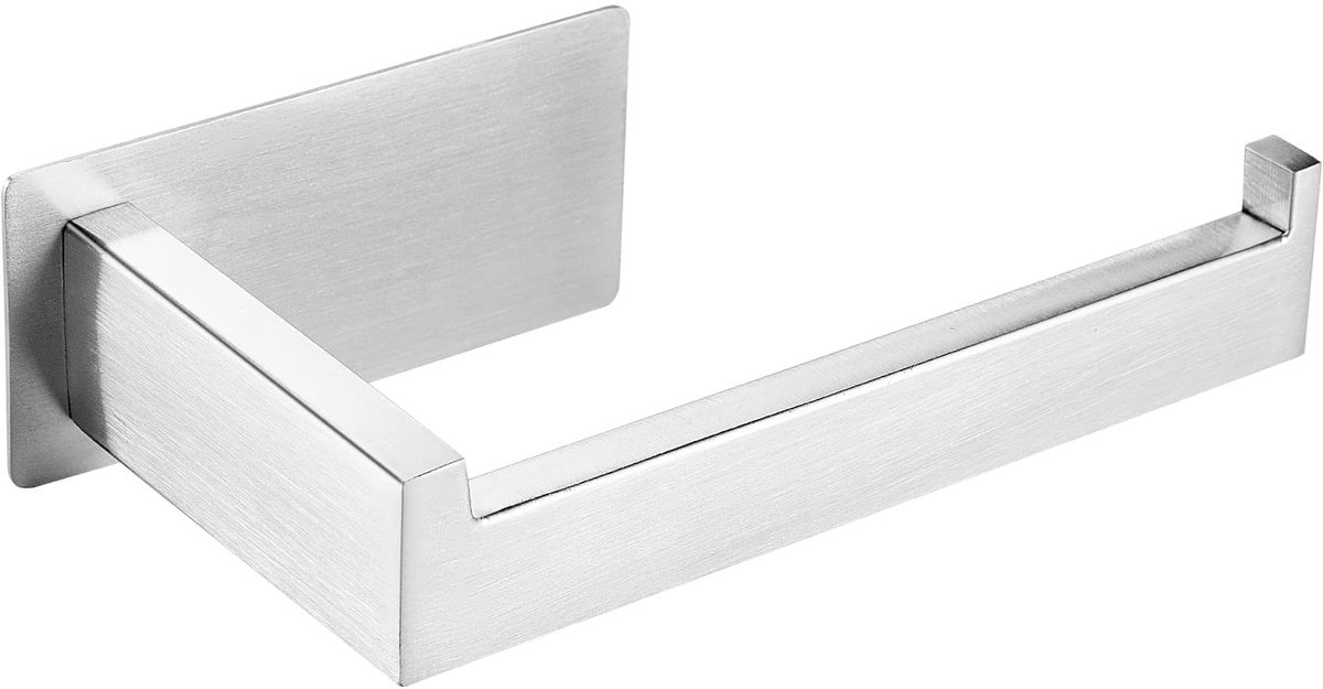 Dailygoods- Toiletrolhouder Roestvrij Staal - Zelfklevend - Zonder Boren - Modern